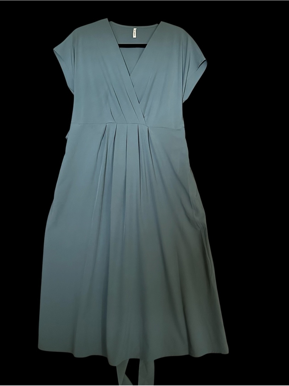 HALARA Breezeful Teal Midi Faux Wrap Dress Large NWT